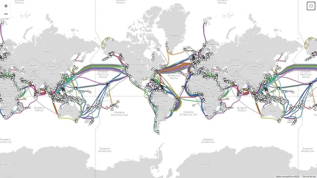 mapa dos cabos submarinos